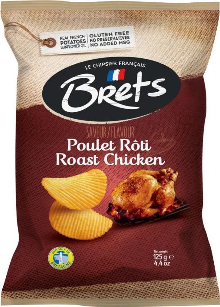 Brets knusprige Chips mit Brathähnchen Geschmack 125g Produktbild 