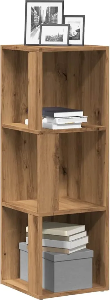 Mobile Angolare 33x33x100 cm Rovere | Scaffale Moderno Truciolato - 2