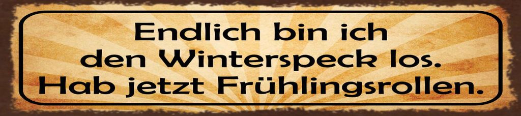 vianmo Holzschild 10x46 cm Winterspeck los hab jetzt Frühlingsrollen