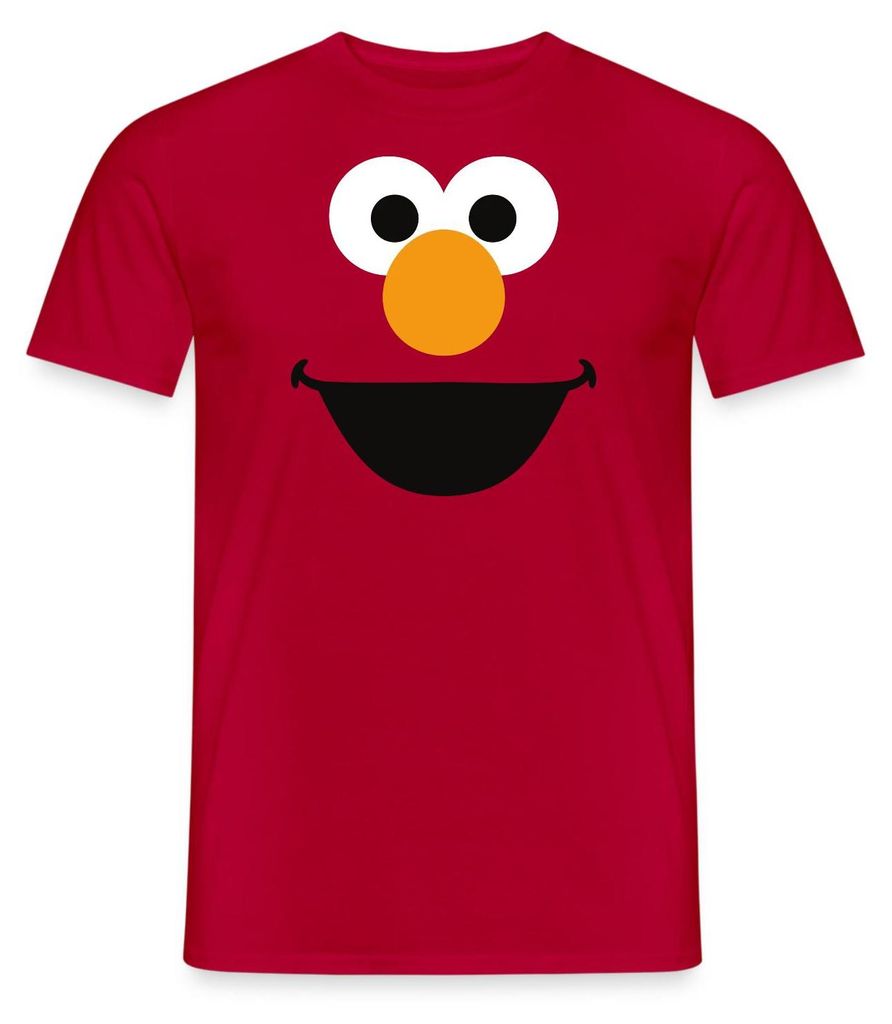 Spreadshirt Sesamstraße Elmo Gesicht Kostüm Karneval Männer Produktbild 