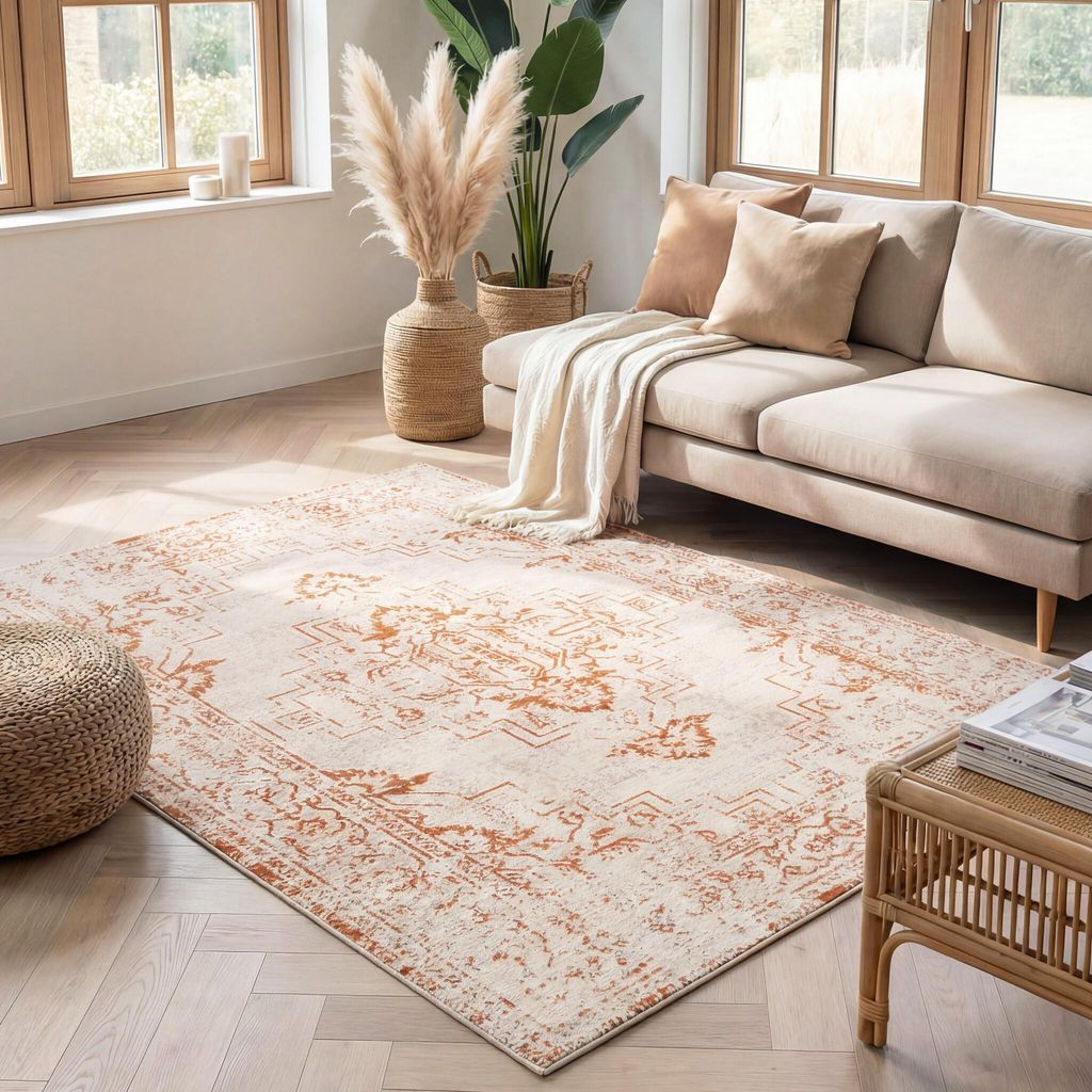 Volero - Tapis vintage - Spring Ethnic Crème/Terracotta - Image du produit 
