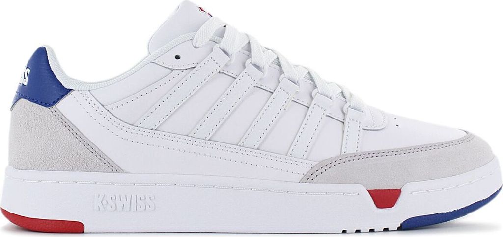 K-Swiss Set Pro Leather - Herren Schuhe Leder Weiß 07933-132-M , Größe: EU 40 UK 6.5