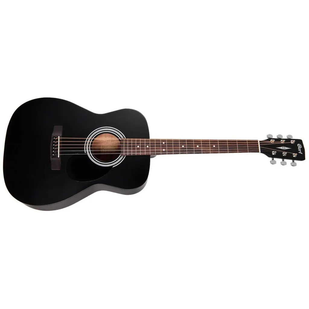 Cort AF510 Guitare Acoustique de Style Concert Noire avec Table Épicéa