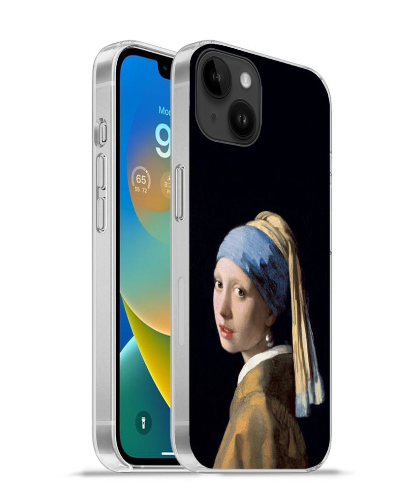 MuchoWow Handyhülle Schutzhülle Hülle für Apple iPhone 14 Plus - Soft case Mädchen mit Perlenohrring - Vermeer - Kunst Silikon Softcase Hand...