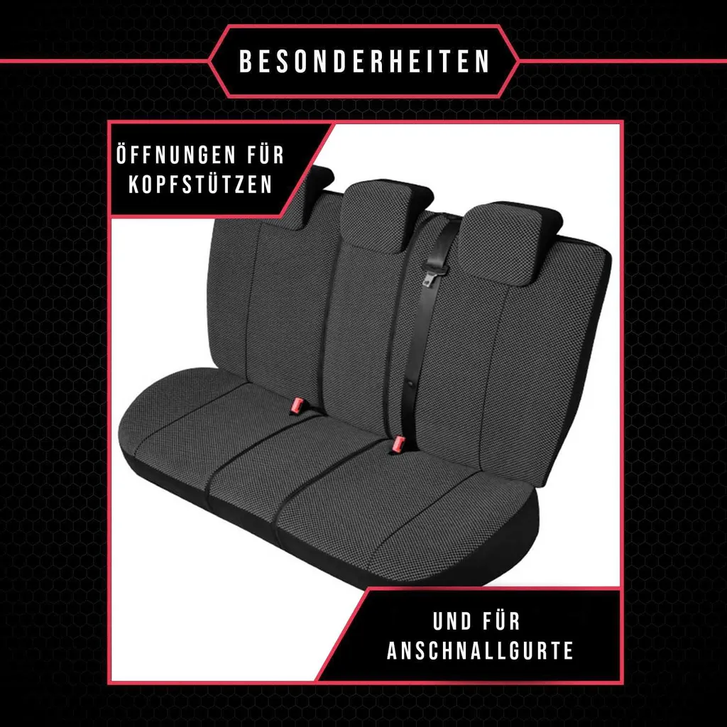 Coprisedili auto Set coprisedili auto nero per Suzuki Celerio - 6