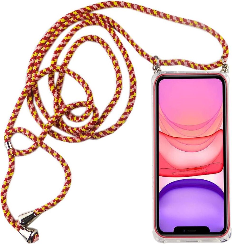 Handykette für Apple iPhone 11 Pro - Smartphone Necklace Hülle mit Band - Schnur mit Case zum umhängen in Rot