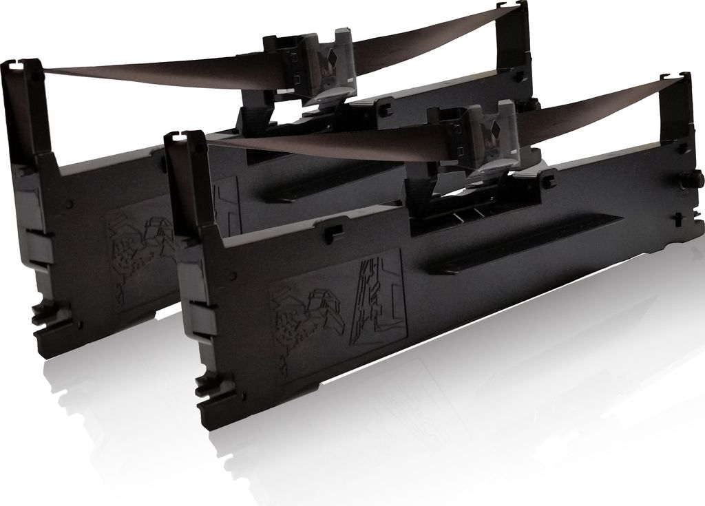 2x kompatible Nylonbänder für Epson LQ 630 LQ 630S C13 S015307 Band schwarz K 2er Pack