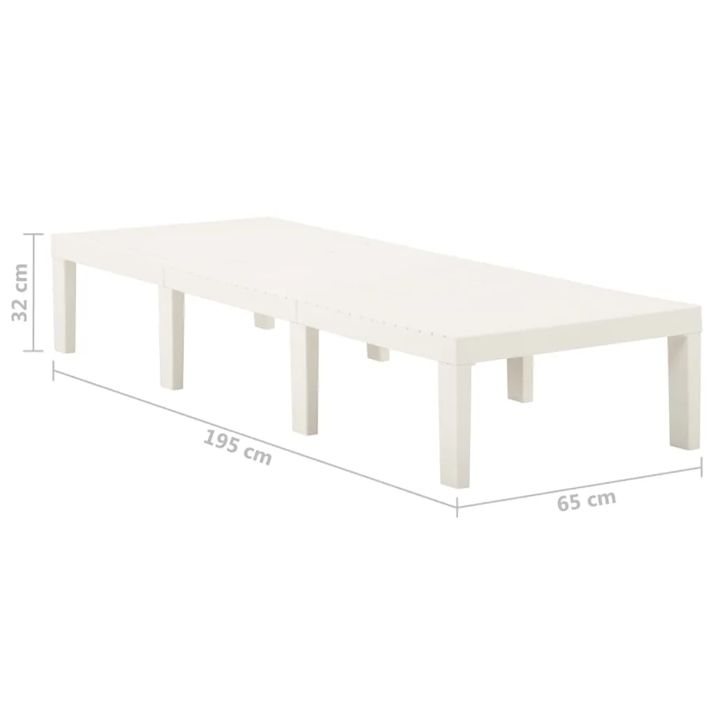 Lettino prendisole in plastica bianco - 9