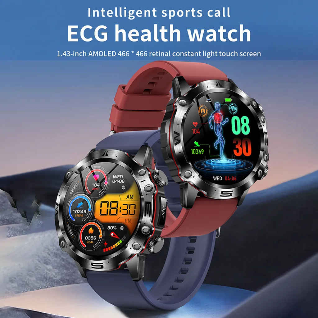 Smartwatch AMOLED ET482 Écran 1,43 Pouces avec Traqueur de Santé Bleu - 2