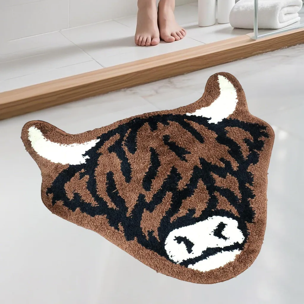 Tapis de bain bœuf des Highlands : fini les glissades et le sol froid !