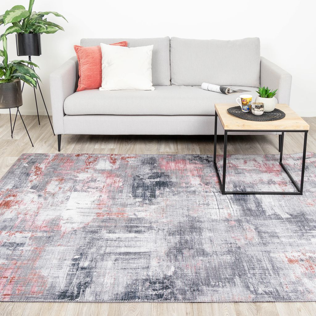 Volero - Moderner Teppich - Strength Rot Rosa - 80x150 cm - Wohnzimmer, Esszimmer, Schlafzimmer - Industrielle, Modern