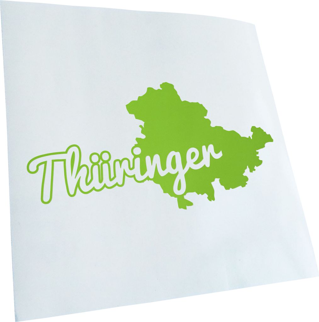 Kiwistar - Autoaufkleber - Thüringen Thüringer Herkunft - Lindgrün - 24x12cm - Aufkleber für Auto, Laptop, Fahrrad, LKW, Motorrad mehrfarbig JD...