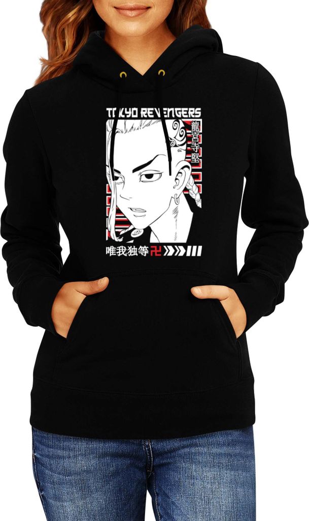 Damen Kapuzenpullover Manga Japan Anime Comics Animation Tokyo Anime Revengers 0021, Lady L / Schwarz