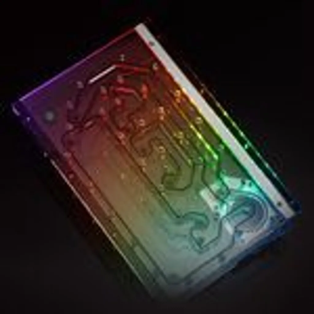 Bloc d'eau 1/4 transparent Bitspower 70 °C avec éclairage LED 3/4 pins