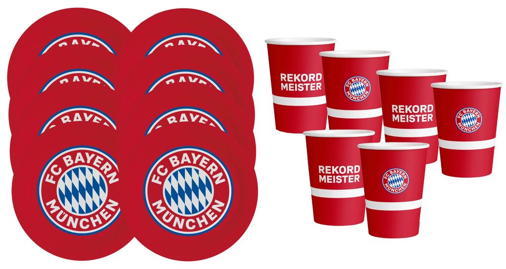Amscan - FC Bayern München - Party-Set (8 Pappteller + 6 Produktbild 