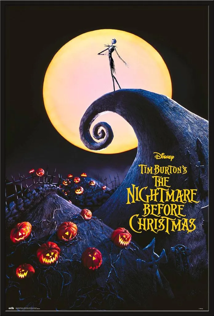 Poster Encadré L'Étrange Noël de Monsieur Jack Pleine Lune avec Vitre