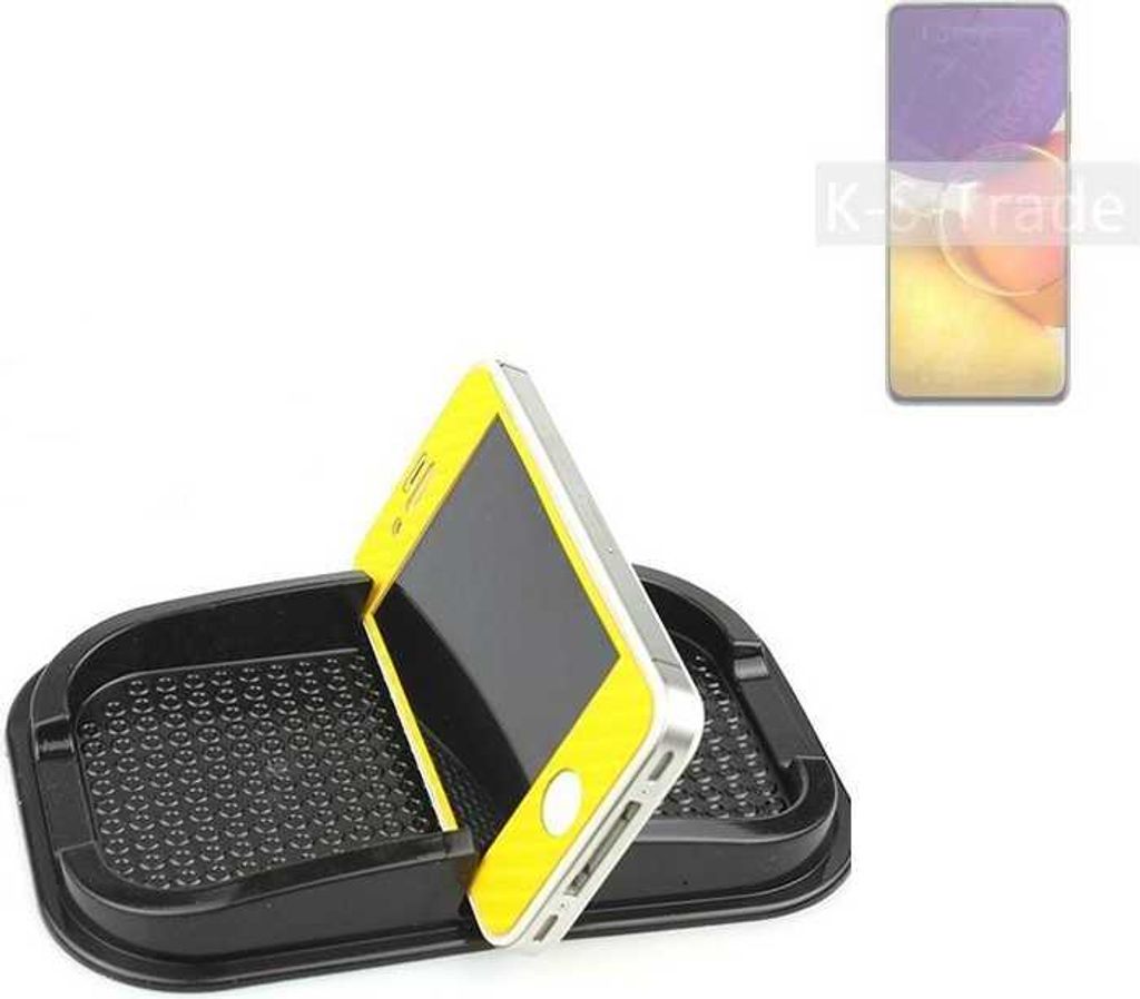 K-S-Trade Auto Anti Rutsch Matte Smartphone-Halter kompatibel mit Samsung Galaxy F52 5G Haft Pad Armaturenbrett Handy-Halterung Silikon