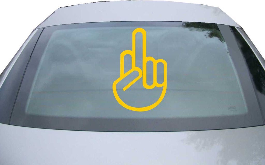 Indigos UG - Aufkleber Heckscheibe & Motorklappe DE2174 - gold - 600x388 mm - The Fuck you Shocker - Auto Scheiben Fenster Heckklappe Tuning Racing...