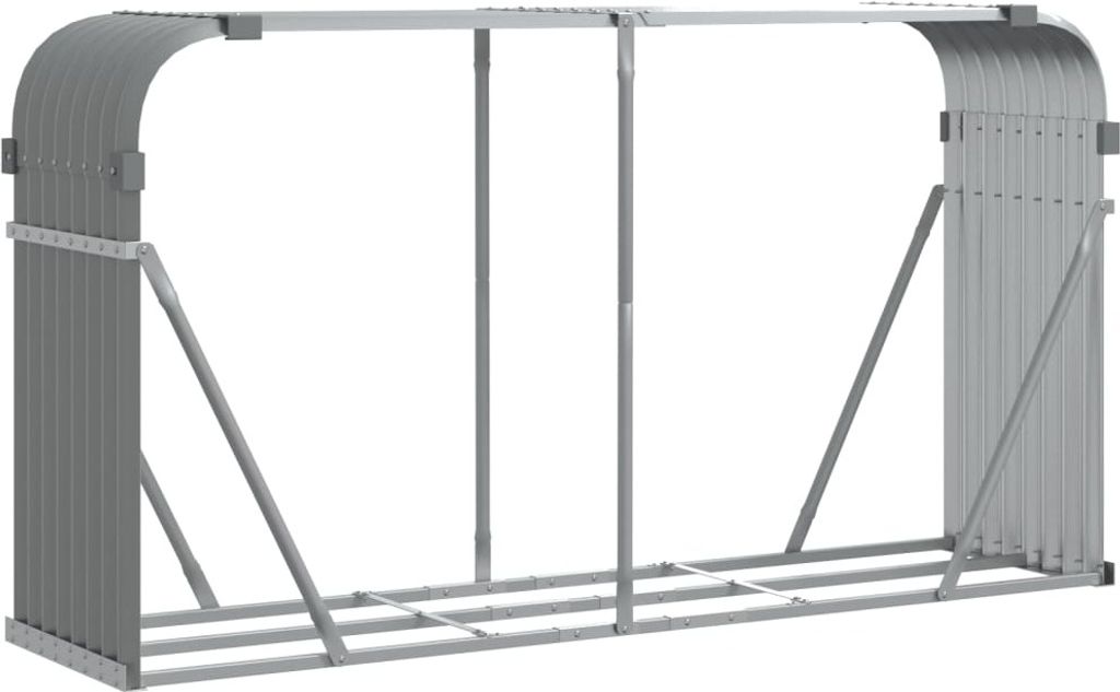 vidaXL Riparo per legna da ardere grigio chiaro 180x45x100 Immagine del prodotto 