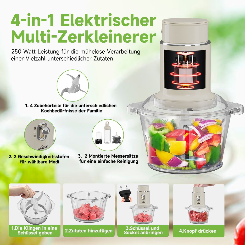 VEVOR Multifunktionale Küchenmaschine Elektrisch 1300 W Mit Edelstahlschussel 43 L Mixbecher 15 L Knetmaschine Teigmixer Mit 6p Geschwindigkeiten Knethaken Schneebesen Ruhrbesen 94756681