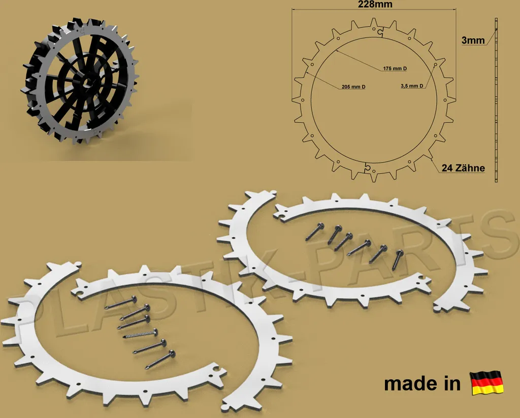 Spikes Inox Tout-Terrain pour Worx Landroid L - Meilleure Adhérence