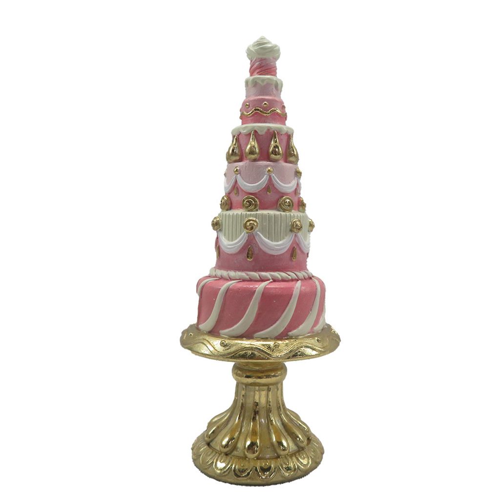 Clayre & Eef Dekorationsfigur Kuchen Ø 8x 21 cm Rosa Produktbild 