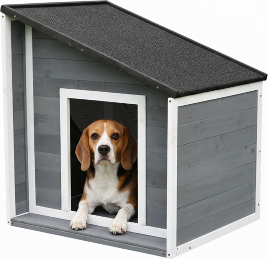 relaxdays Hundehütte mit klappbarem Schrägdach