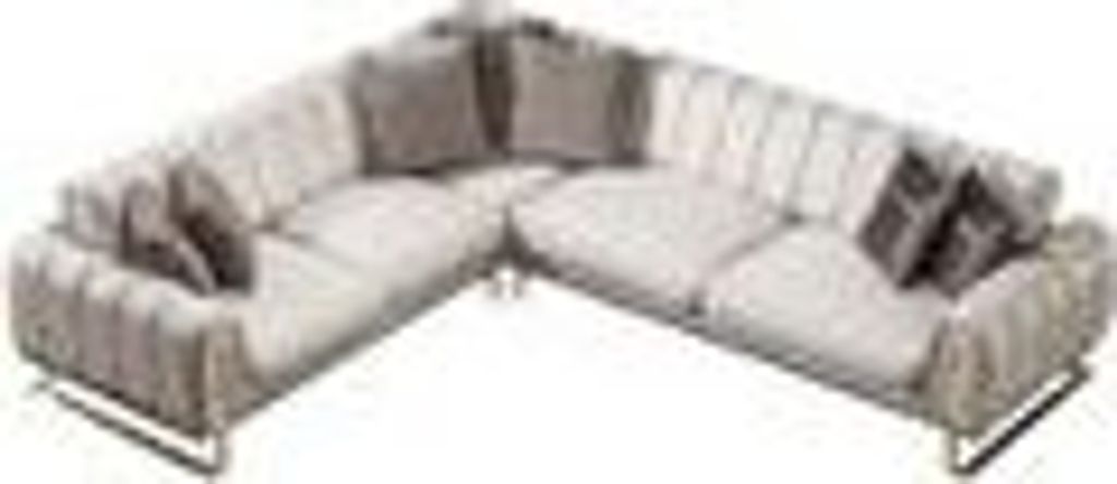Wave Ecksofa Farbe:Beige, Füße:Metall-Gold, Langer Schenkel:Rechts, inkl. Kissen