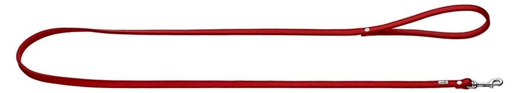 Führleine aus Nappaleder für kleine Hunde, weich, mit Handschlaufe, Breite 0,8 cm, Länge 140 cm, rot
