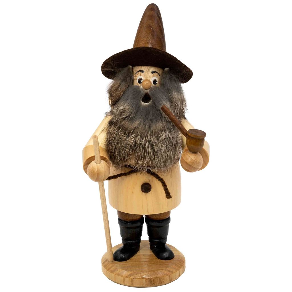 Wichtel Holzsammler, natur (22cm) Räuchermann von Drechselwerkstatt Uhlig