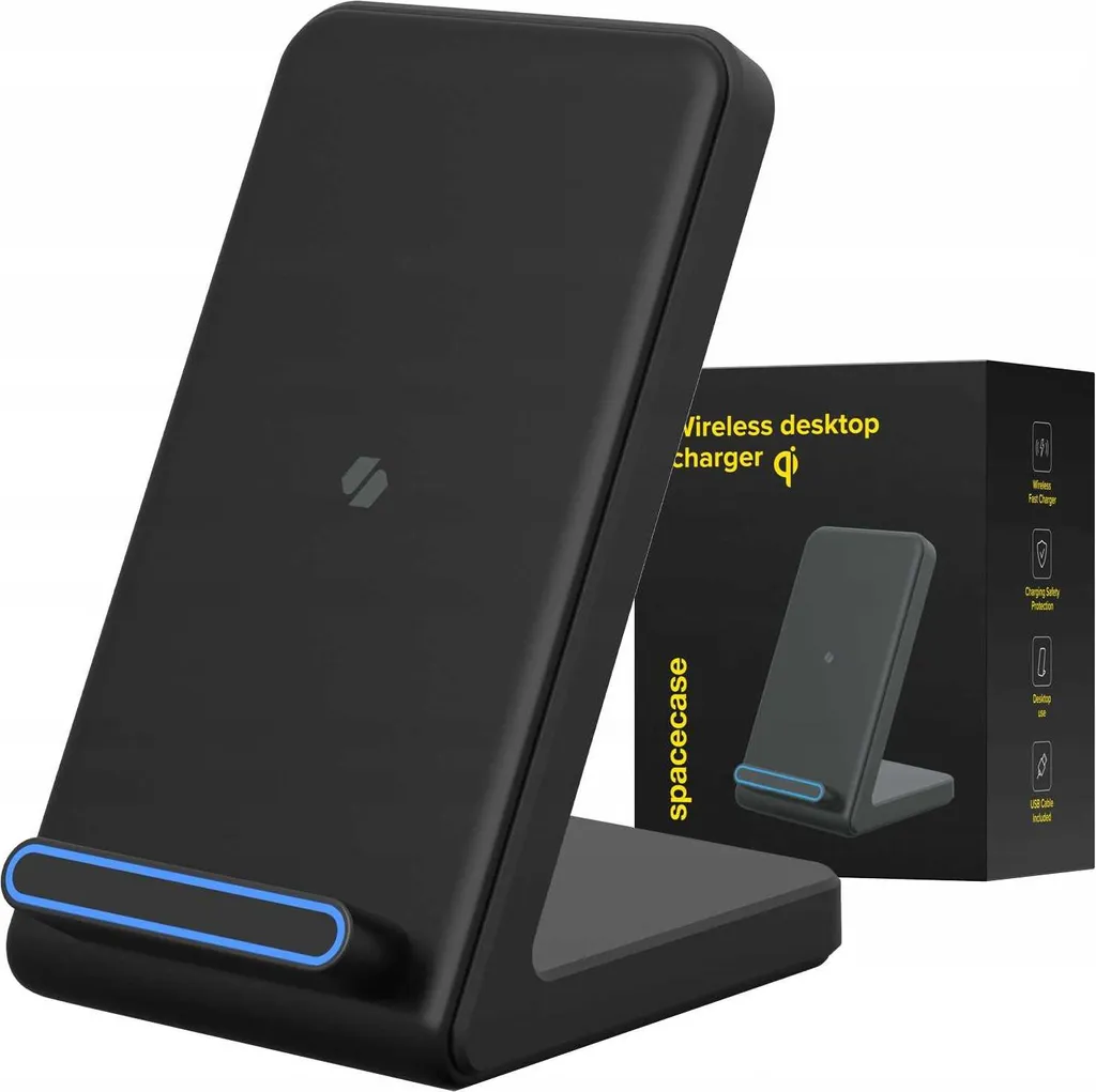 Caricatore Induttivo Qi SPACECASE WM6B Nero - Stand Wireless 15W