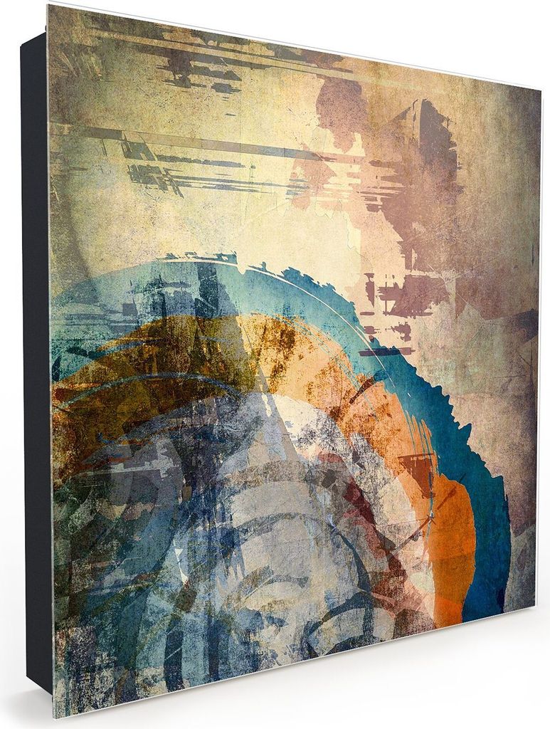 Nachbildung-Schlüsselkasten, Magnetpinnwand und Memoboard mit Glasfront Motiv Grunge Wand