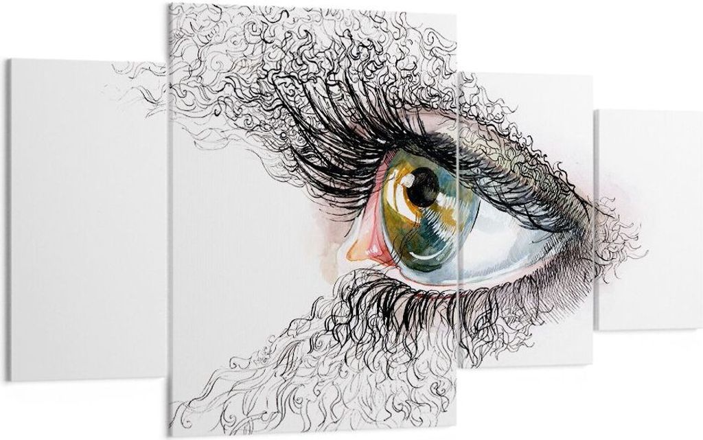 Bild auf Leinwand - Leinwandbild - Auge Menschliches Illustration Erwachsenen- - 160x90cm - Wand Bild - Wanddeko - Leinwanddruck - Bilder - Kunstdr...