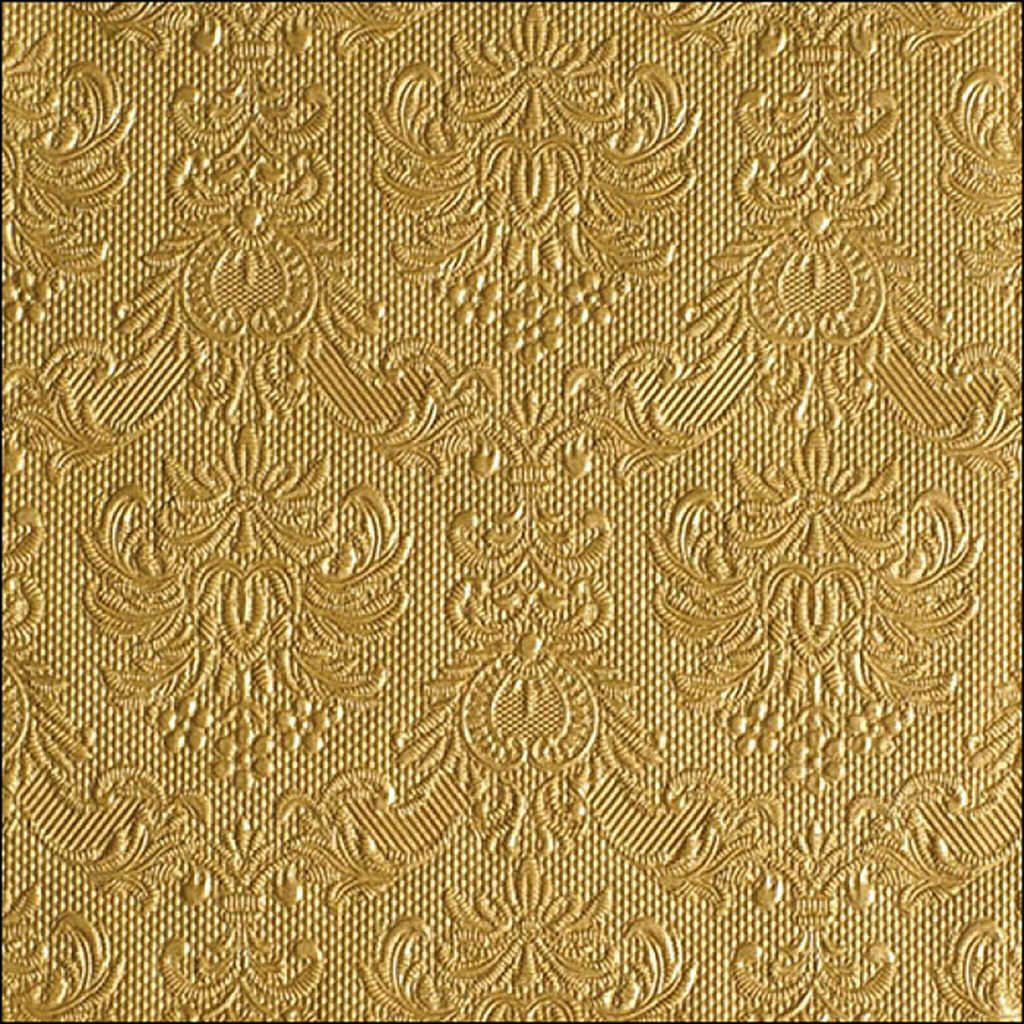 Servietten Papier 33x33cm Elegance geprägt 15 Stück Gold Produktbild 