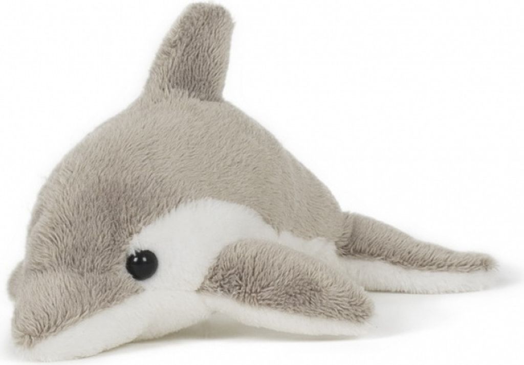 Stofftier Delfin grau 13 cm, Pettie, Kuscheltier, Plüschtier, Delfine Wassertiere Meerestiere
