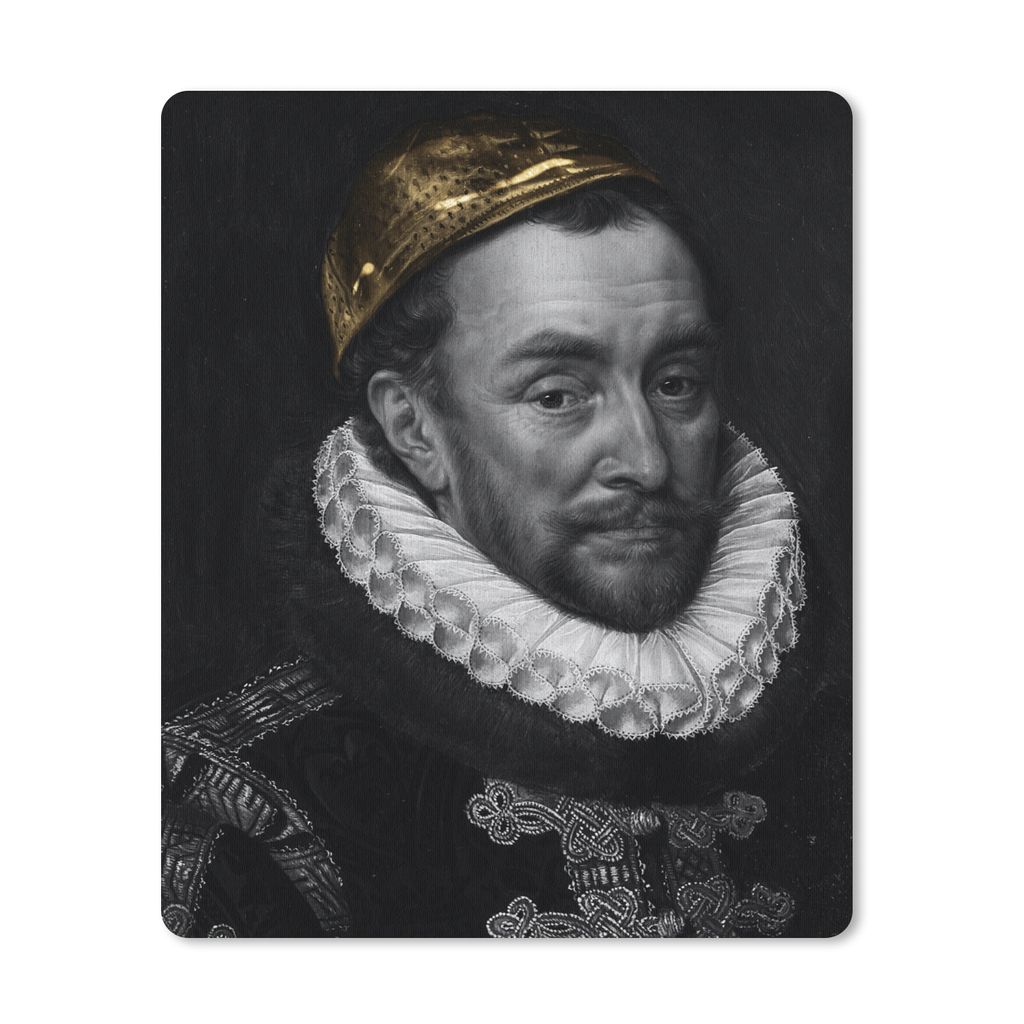 MuchoWow Mauspad Mousepad Wilhelm von Oranien - Adriaen Thomasz - Schwarz - Weiß 30x40 cm - Mousepads - Maus Mat - Pad - Mausunterlage - Mausmatten