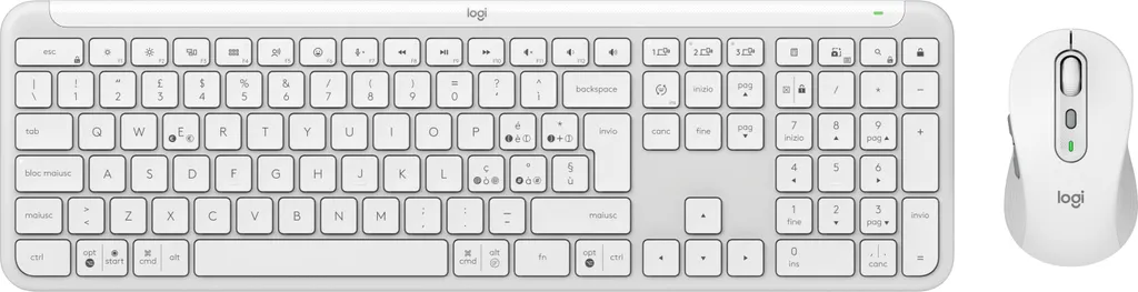 Combo Logitech Signature Slim MK950 pour Télétravail et Bureau Blanc