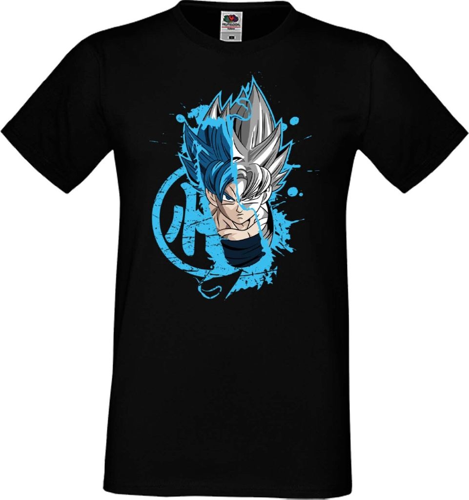 Herren T-Shirt Anime Manga Dragon Anime Manga Ball Z Goku Super Saiyan 01 Saiyan, Man M / Schwarz