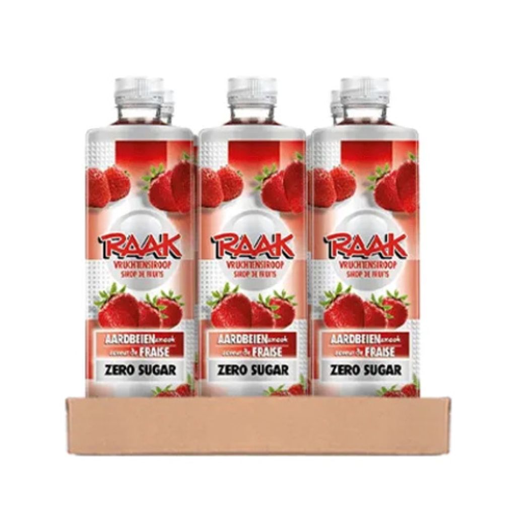 Raak Fruchtsirup Erdbeere ohne Zucker - 6x 750ml Produktbild 