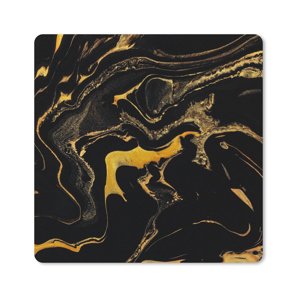 MuchoWow Mauspad Mousepad Muster - Gold - Schwarz 30x30 cm - Mousepads - Maus Mat - Pad - Mausunterlage - Gaming