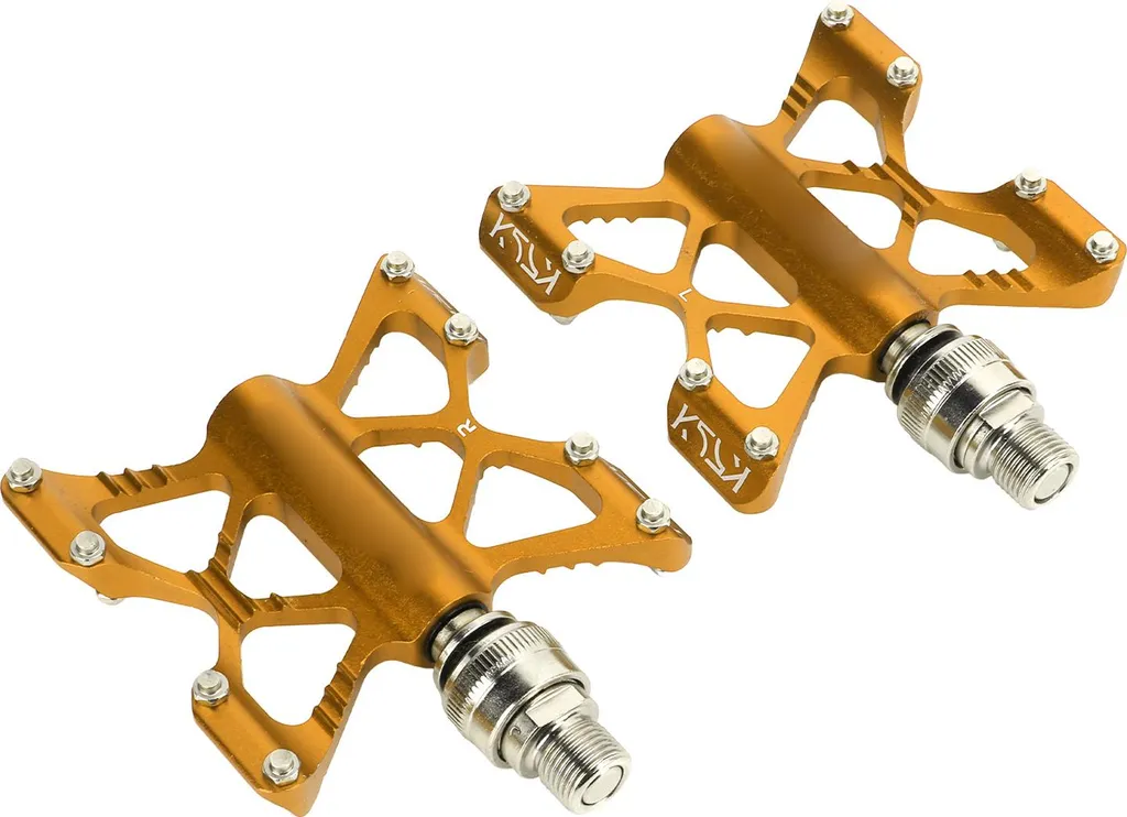 Pédales de vélo légères en aluminium or avec roulements haute précision