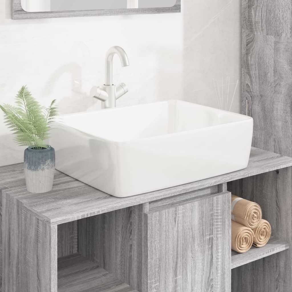 Waschbecken Weiß 48x37x13 cm Keramik Rechteckig , Waschbecken Design 2024