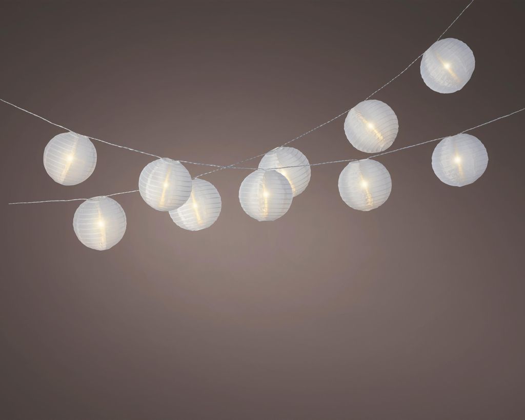 LED Lichterkette mit 15 Lampions Outdoor 7m mit Trafo Produktbild 