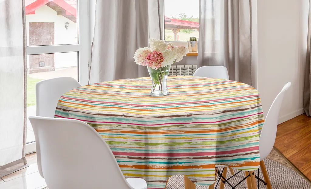 Himlaya Tovaglia Rotonda Impermeabile, 3D Margherita Stampa Tovaglie Cucina Antimacchia Antipolvere Lavabile Copritavolo Decorazione per sala da pranzo Tavola Rotonda Picnic (Bianca,180cm