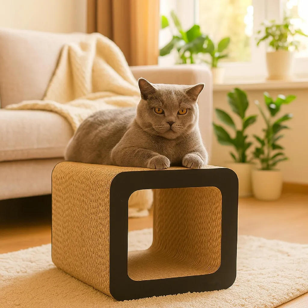 QLS Mobili Tiragraffi 3in1 Cartone Ondulato Nero 37x30x30 cm | Offerta