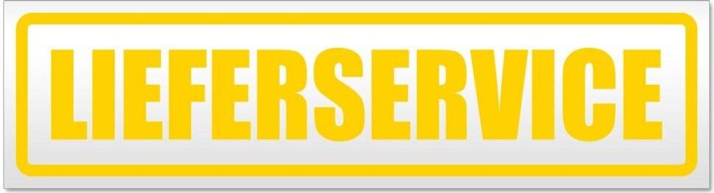 Kiwistar Lieferservice Magnetschild Schild magnetisch - 30cm Gelb - Magnetfolie für Auto PKW Kfz