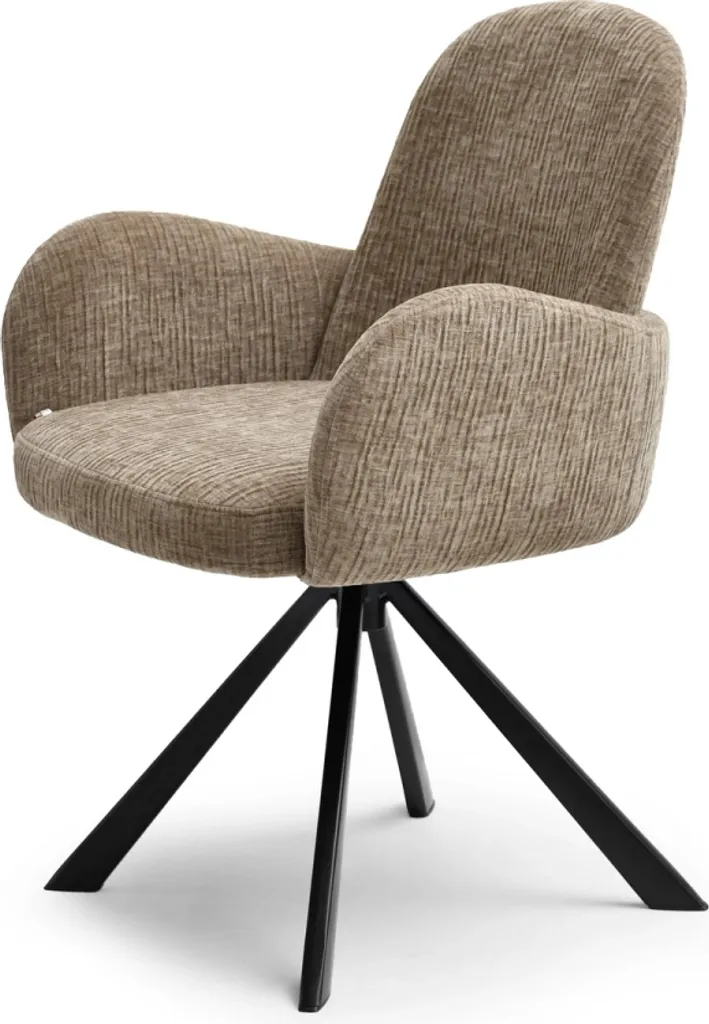Chaise design ZAINAB beige avec assise rembourrée et pieds en métal