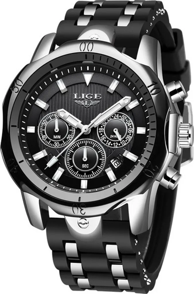 Orologio LIGE Terry Nero Argento KP14649 | Eleganza Uomo Acciaio