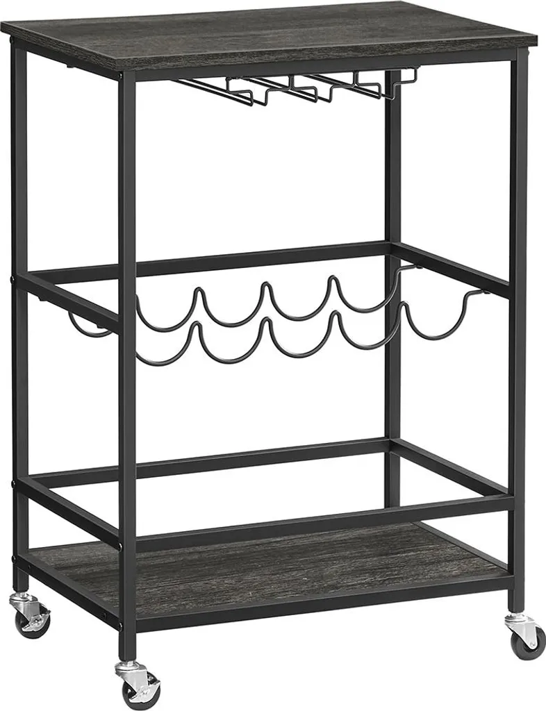 Rangement bouteilles modulable industriel gris et noir pour la cuisine