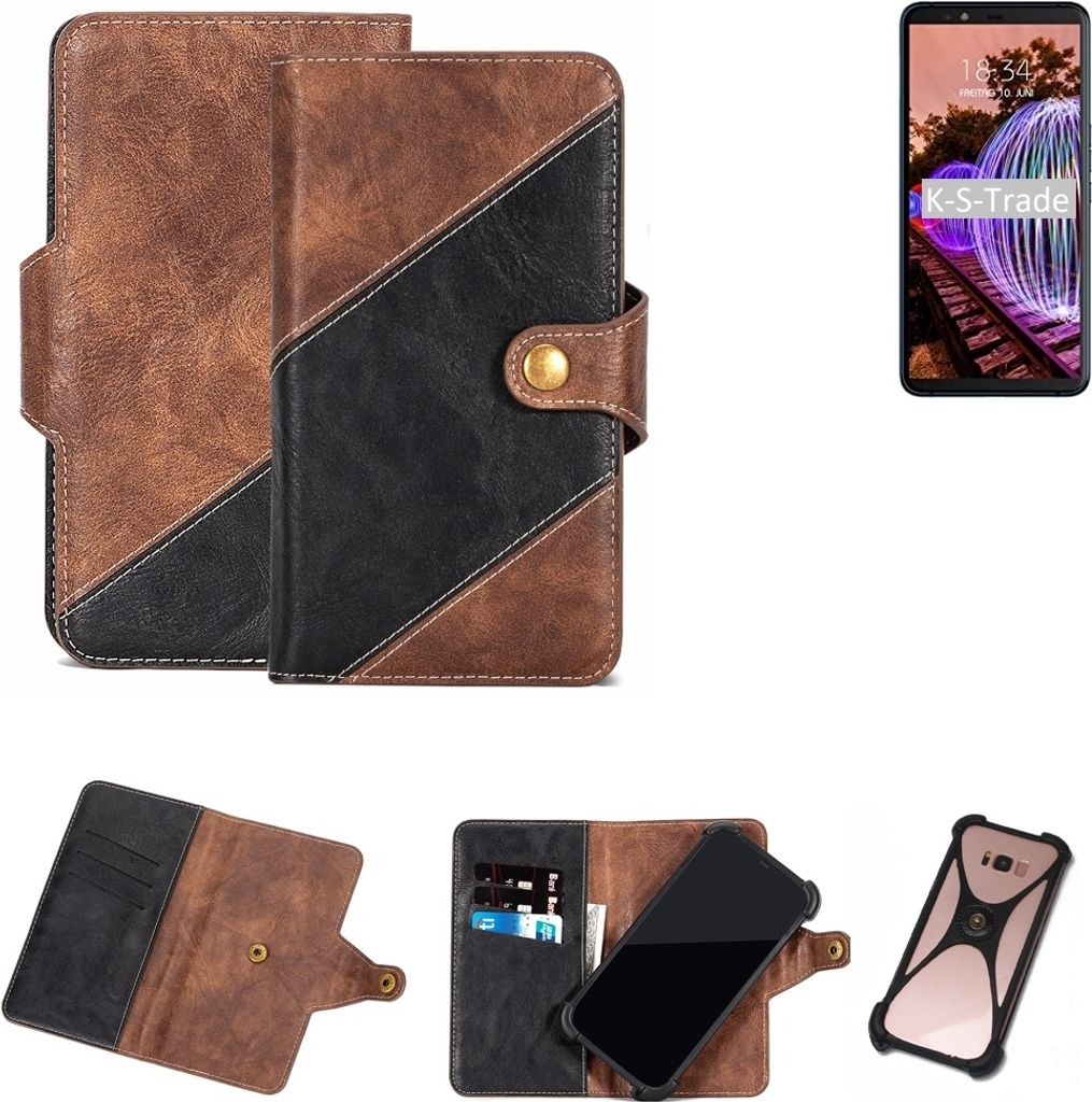 K-S-Trade Handy Hülle Schutz Hülle Schutzhülle Bookstyle Case kompatibel mit JVC J20 Handy Cover Hülle Schutztasche 1x
